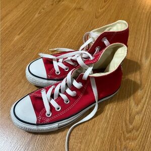 Converse Red and White High-Tops